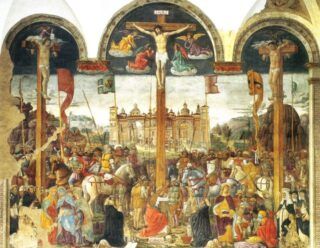 La Crucifixión de Giovanni Donato da Montorfano, la otra obra del Cenáculo.