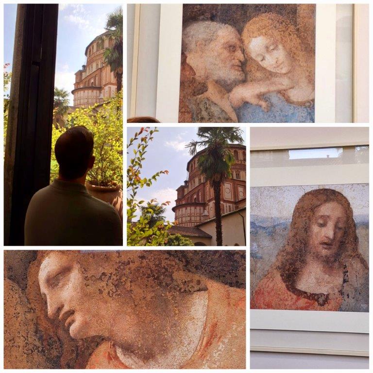 Detalle de los apóstoles y colores originales en La Última Cena de Leonardo da Vinci